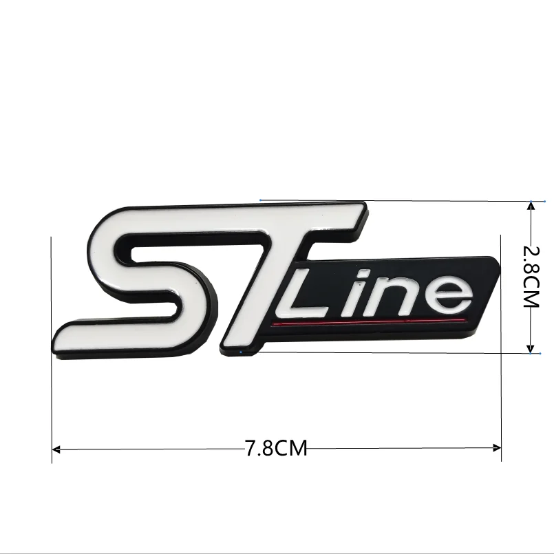 ST-Line metal automotive stickers for the middle grille rear and fender, applicable to Ford Focus, Mondeo, Edge and Explorer