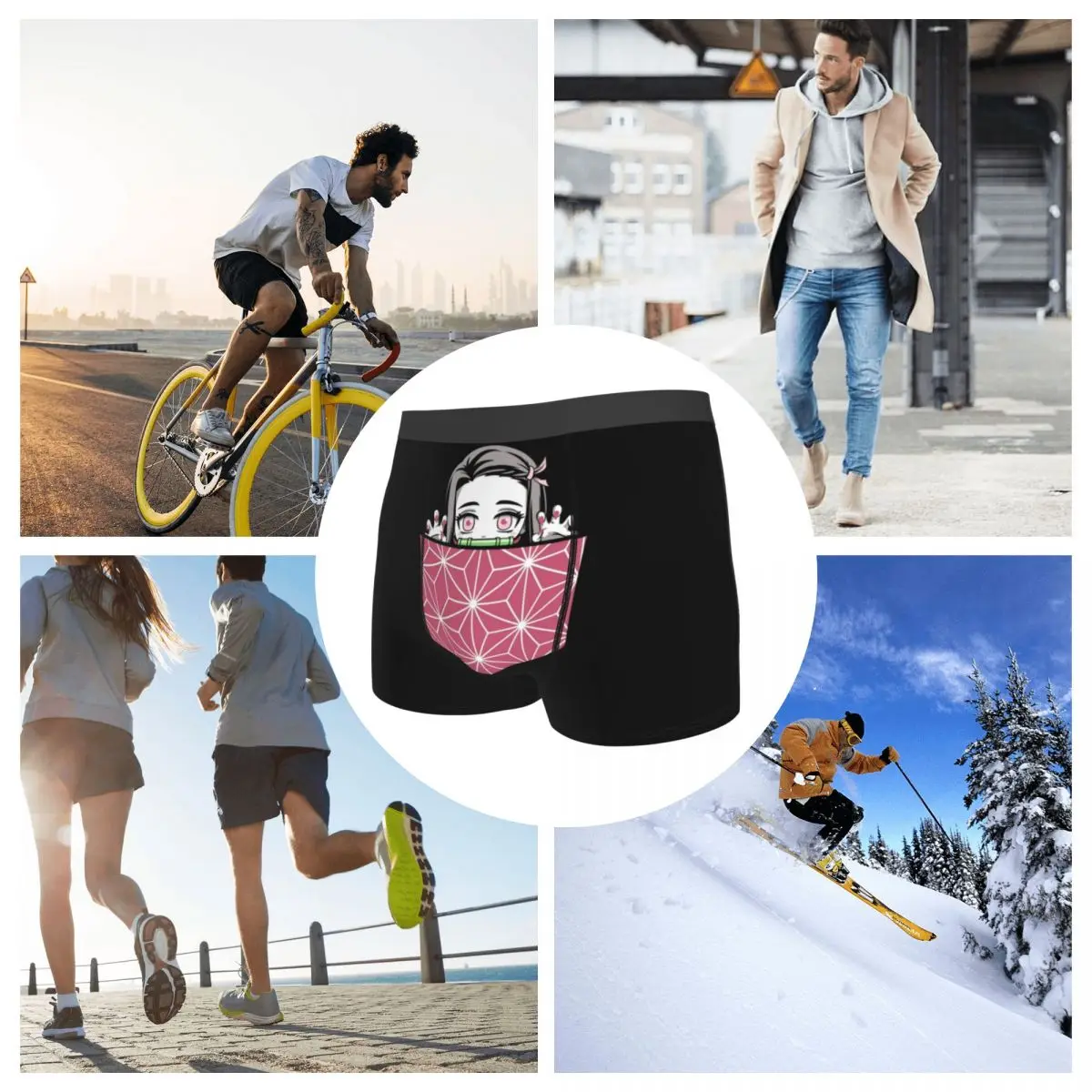 Boxer caleçon short dans ma poche démon Slayer culotte hommes sous-vêtements respirants pour Homme Homme petit ami cadeau