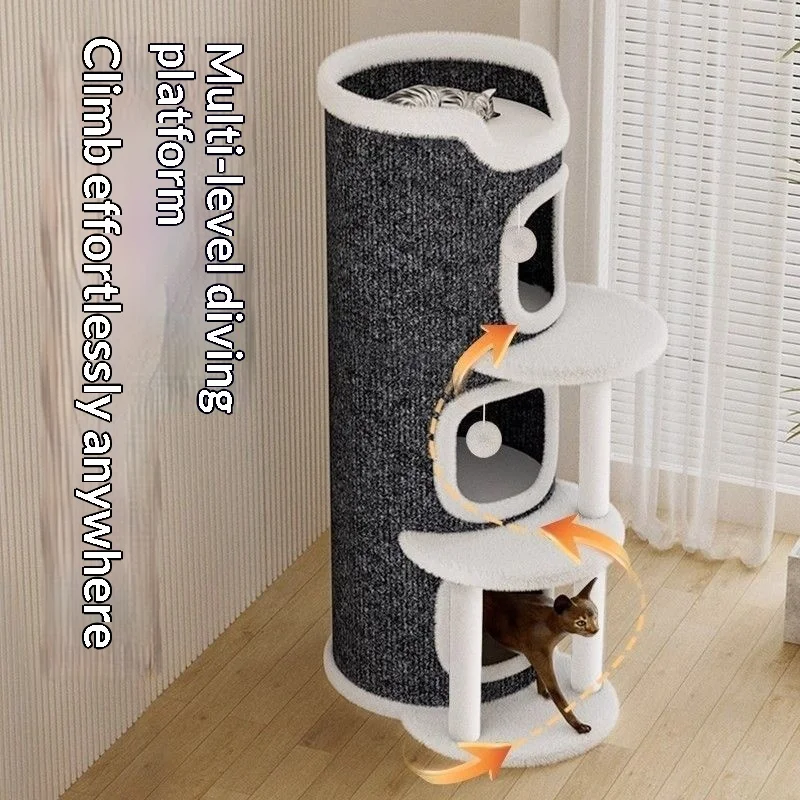Árbol rascador para gatos lujo: cueva cálida y cama en torre - imagen 2