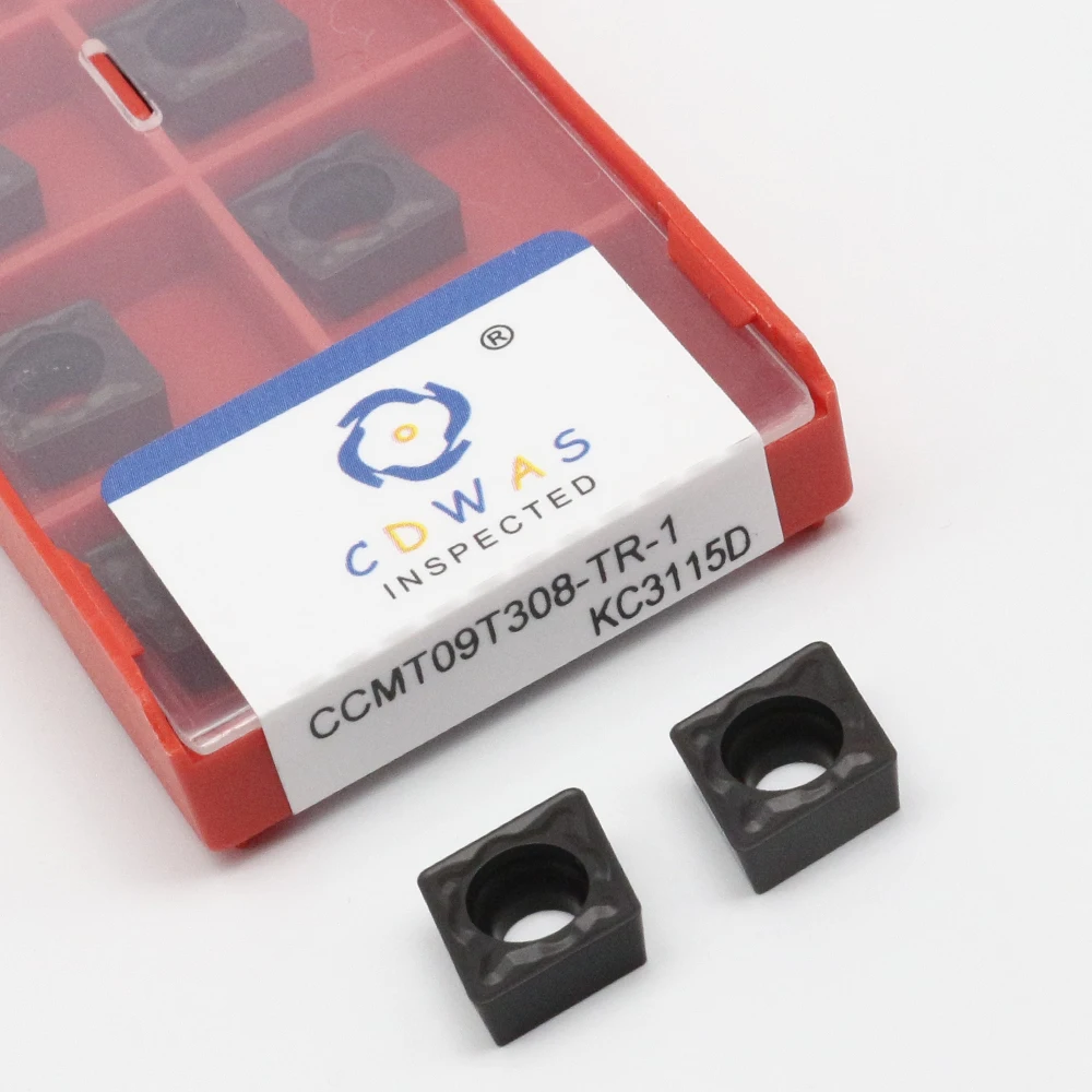 10PCS CCMT09T308-TR-1 KC3115D High Quality Carbide Inserts External Turning Tool Machining Cast Iron CNC Lathe Tools