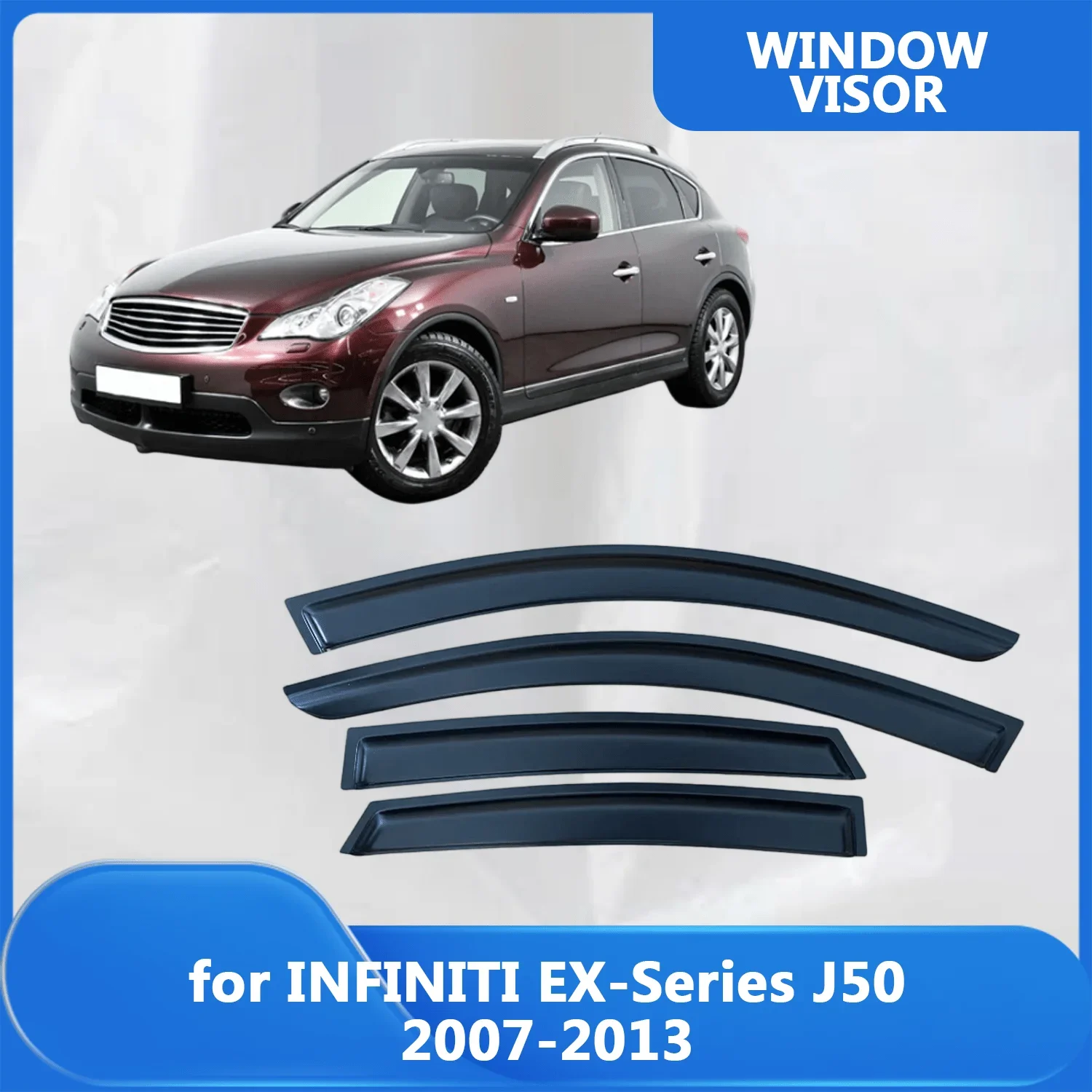 

Window Visor for INFINITI EX-Series J50 2007 2008 2009 2010 2011 2012 2013 Wind Deflectors Rain Guards Door Visor Vent Shades