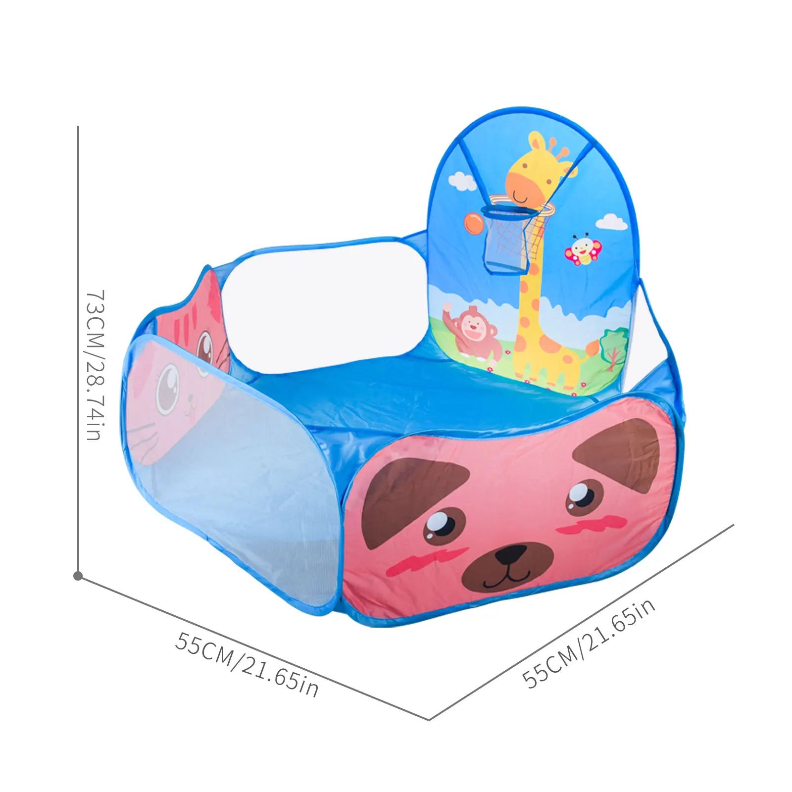 Arc-shaped deer cartoon pattern shooting in the ocean pool for children\'s indoor and outdoor foldable and convenient to carry