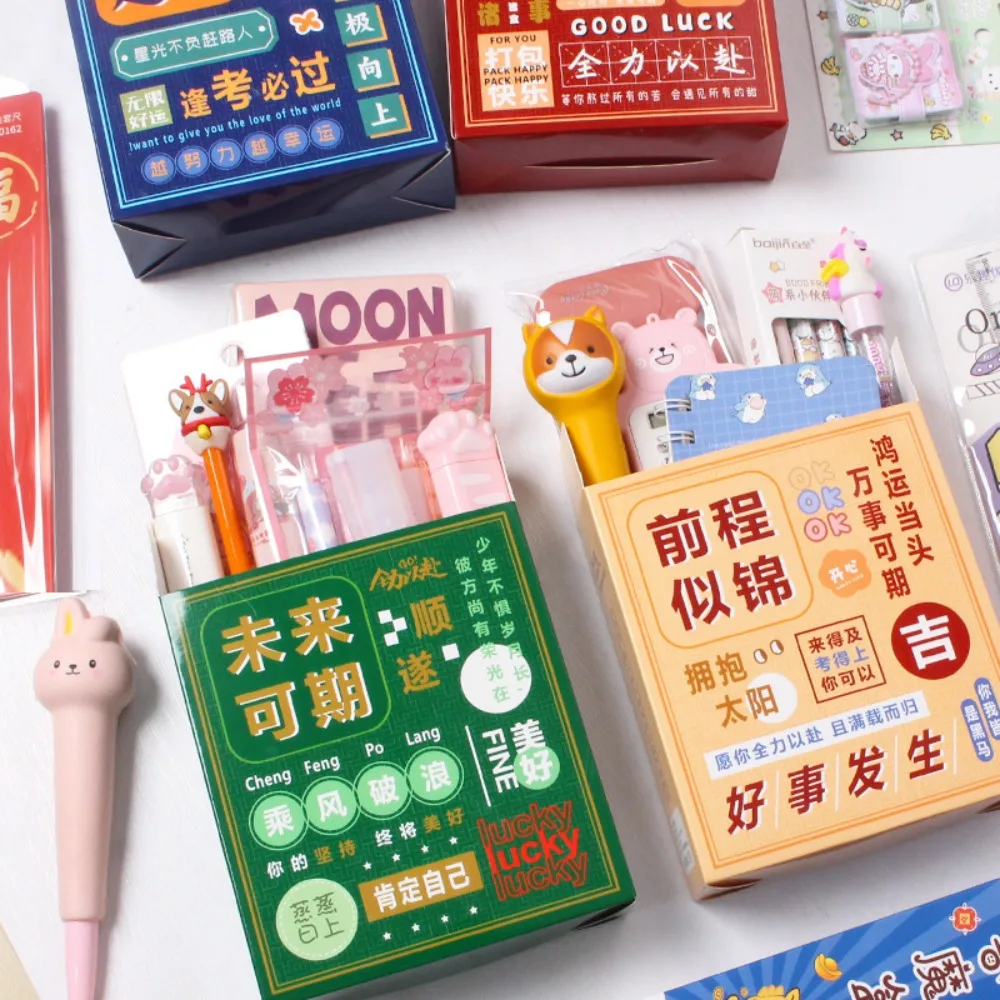 Creative Cartoon Stationery Set Eraser Pencil Stationery Blind Bag Sharpener Birthday Gifts Student Gift Pack School Supplies