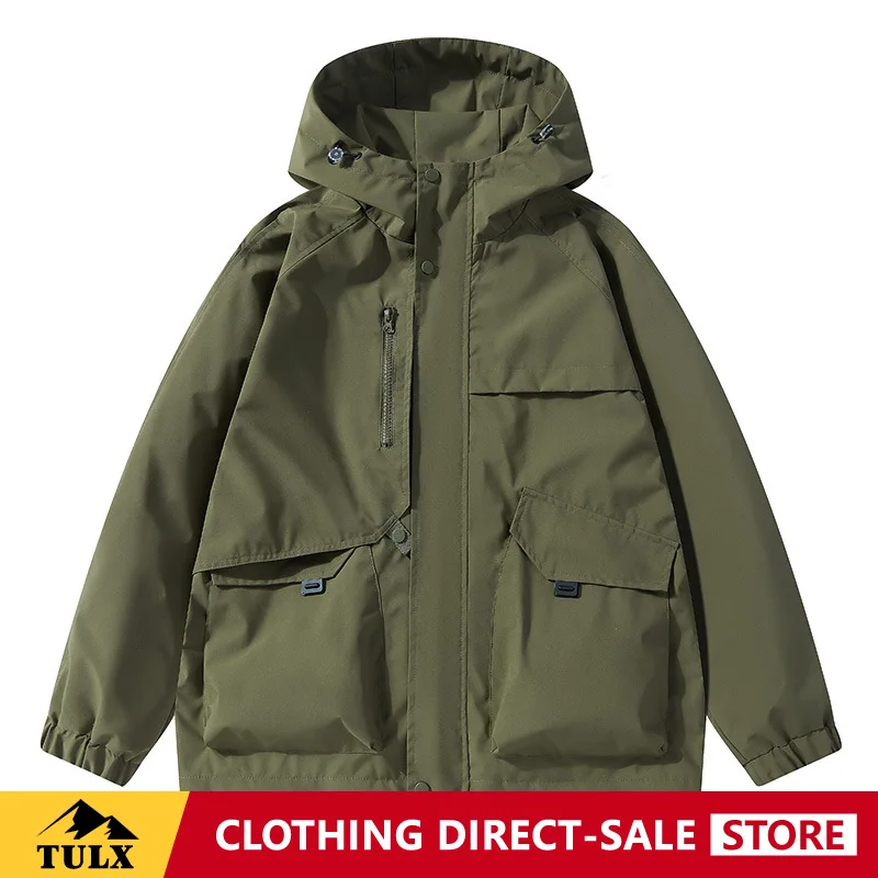 American Outdoor Assault Suit Workwear Waterproof Wear-resistant Multi Pocket Jacket Spring Autumn Ventilate Hooded Loose Jacket