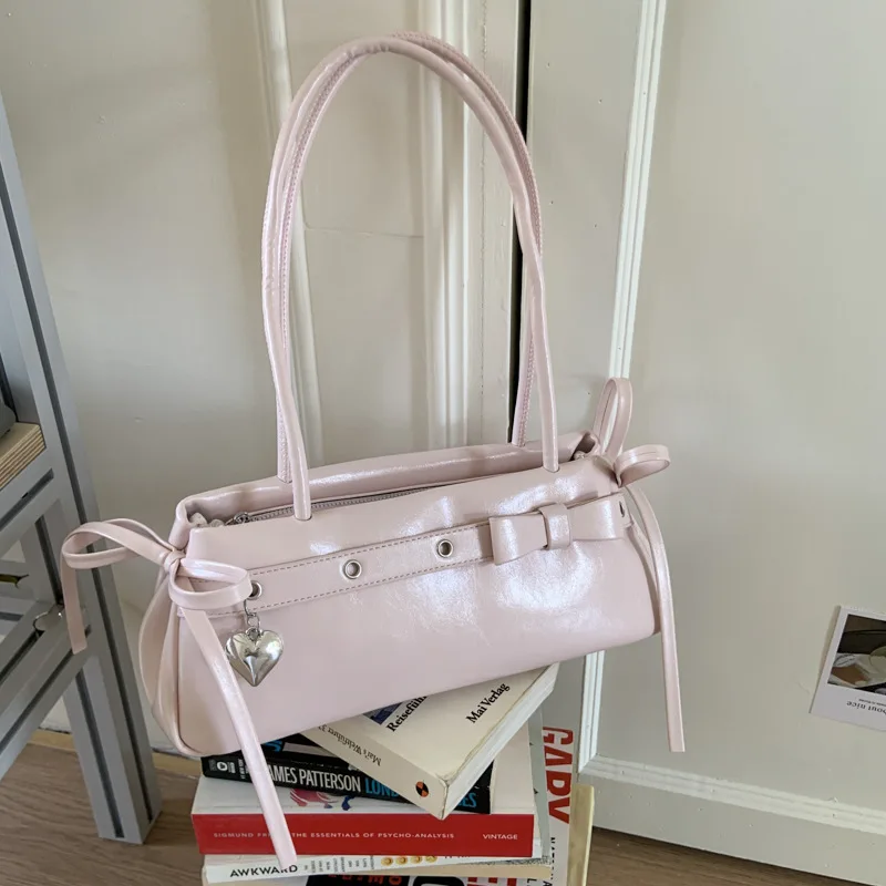 Women's Bag Sausage Motorcycle Bag Sweet Cool Retro Belt Buckle Baguette Bag Fashionable Versatile Single-shoulder Armpit Bag