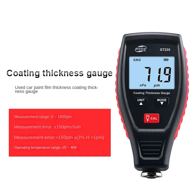 

Gt235 High Precision Coating Thickness Gauge Used Car Paint Film Coating Thickness Gauge Iron and Aluminum