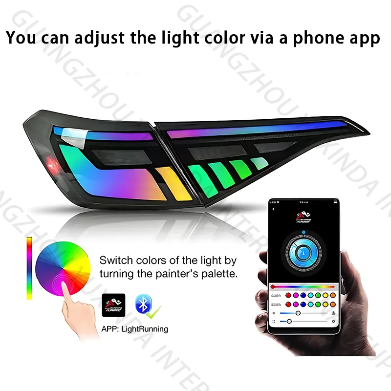 الضوء الخلفي LED لهوندا سيفيك 11th Gen 11 Generation 2021-2024 RGB نوع مع مجموعة مصابيح خلفية للسيارة للرسوم المتحركة الديناميكية 21-24