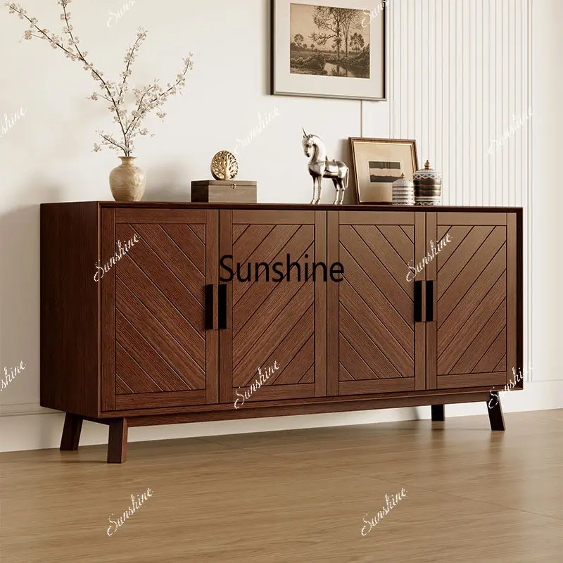 

Log solid wood dining side cabinet, bed and breakfast living room bedroom entrance, tea cabinet household storage