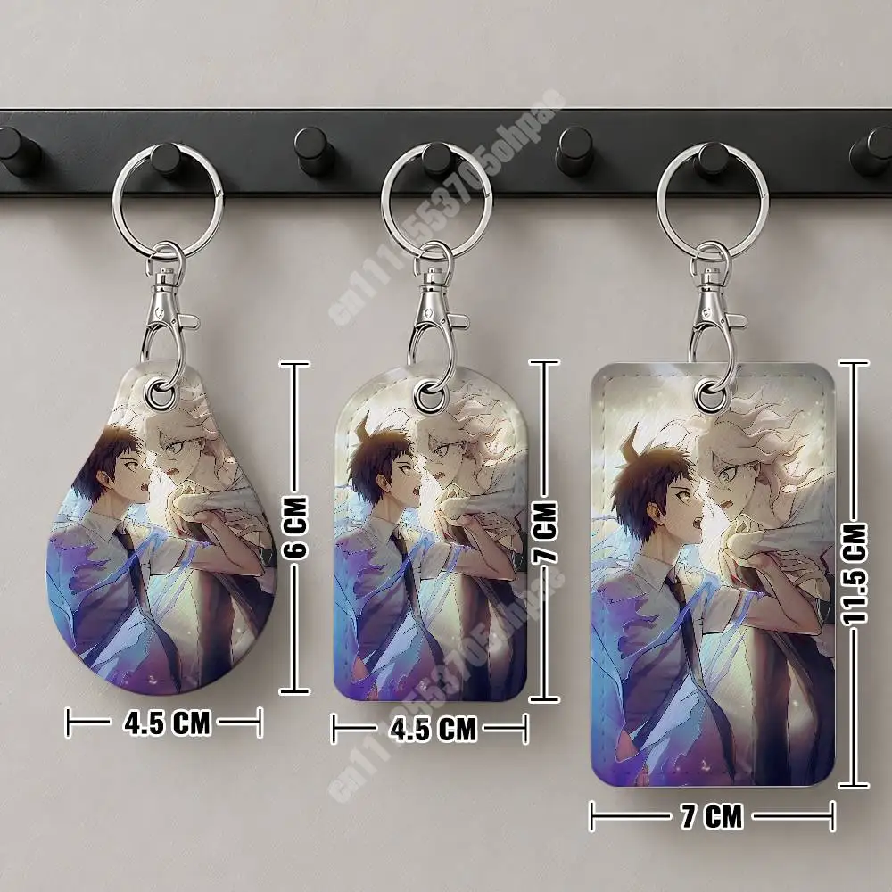 Komahina Danganronpa Komaeda & Hinata Leather Keychain Card Holder for Airtag & Luggage Tags Casual Tracker Cover