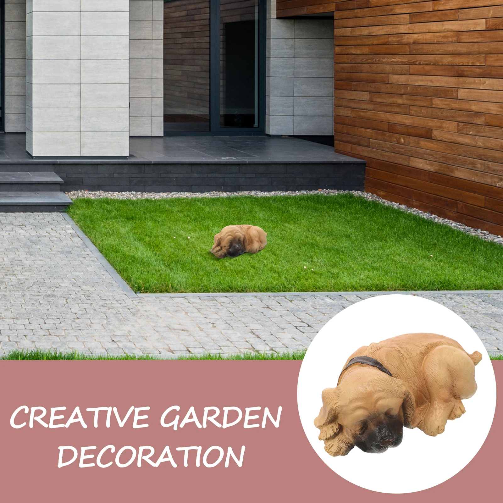 

Puppy Box Large Resin Garden Statue Outdoor Hider Fake Rock Holder for House Yard Decoration Simulated Animal Design for Outside