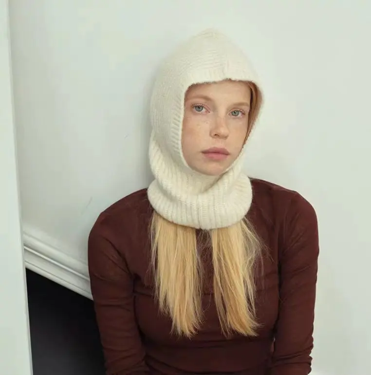 Luxury Cashmere & Alpaca Balaclava Women's Winter Face Mask & Beanie for Extreme Cold 5