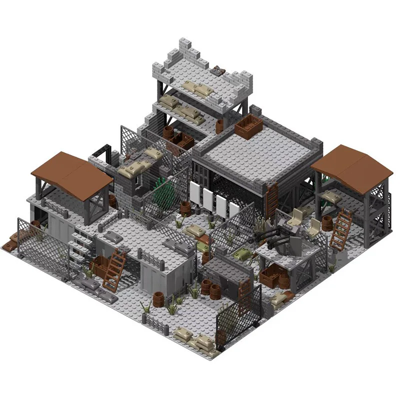 

Набор строительных блоков «Военная база времен Второй мировой войны»: башня наблюдения, тюрьма, конструктор, армейская сцена, игрушка для сборки для детей