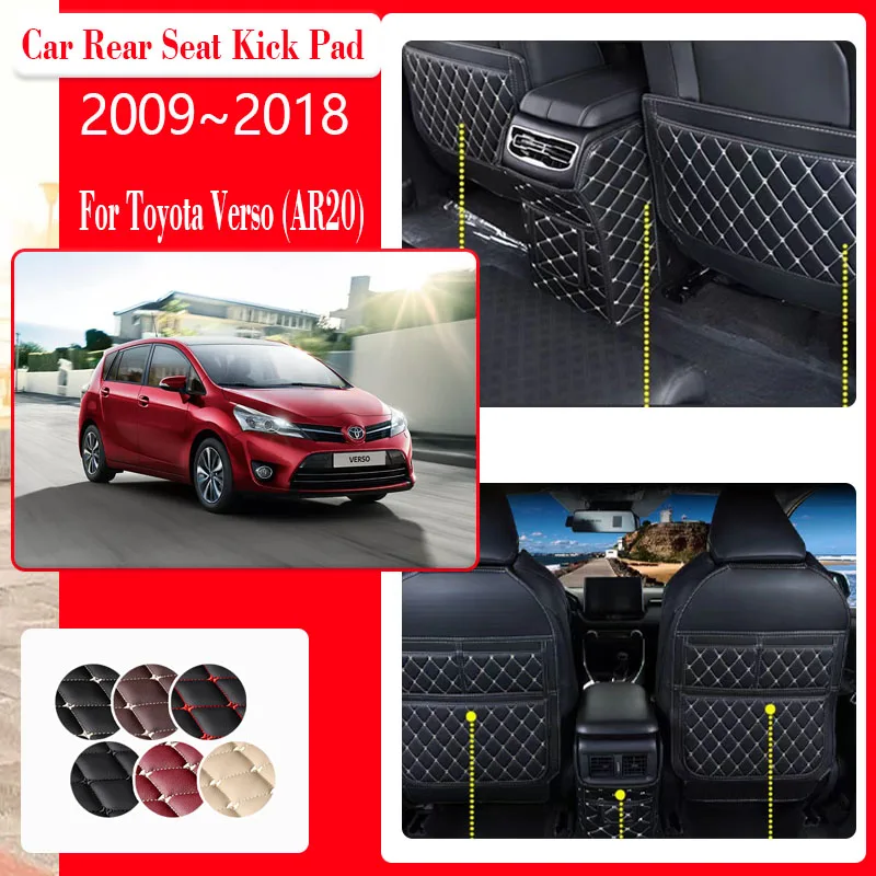 

Leather Car Seat Kick Mats For Toyota Verso AR20 2009–2018 5seat Anti-wearing Armrest Back Seat Mat Box Carpets Auto Accessories