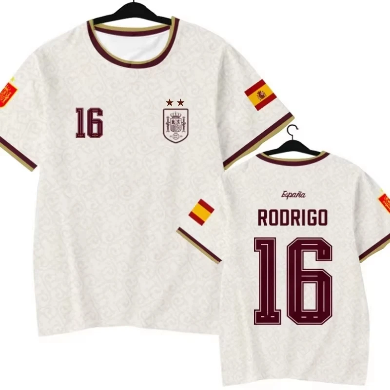 Spanien 19 Fußballtrikot für Herren und Damen, Kurzarm-Fußballshirt, Nationalmannschaft, für Fans, Sport, für Spiele, Partys, als Geschenk für Fans – Detail 9