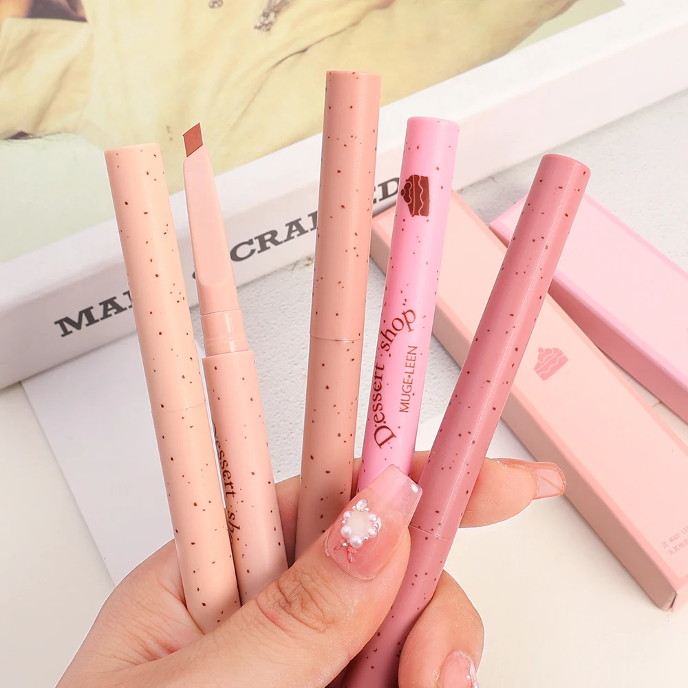 MUGE LEEN Lightweight Sweet Soft Mist Lip Liner Outline Lip Shape Waterproof Long-Lasting Non-Removal Nude Pink Lip Liner