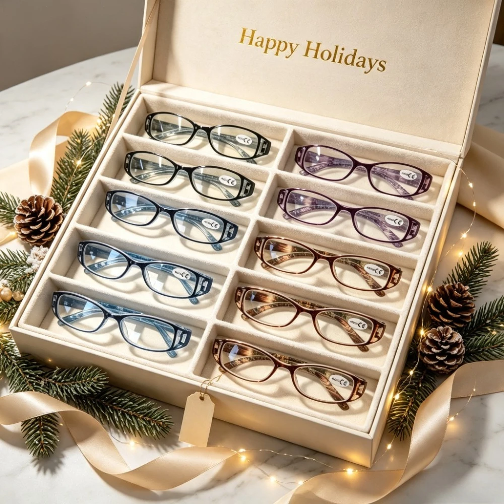 12 Colorful Striped Reading Glasses - Unisex, Essential for Daily Office, High Quality Fashion Glasses, Durable Vision Aids, Essential for Book Fans, Multi-Packaged High Quality Reading Glasses, Christmas and Halloween Gifts