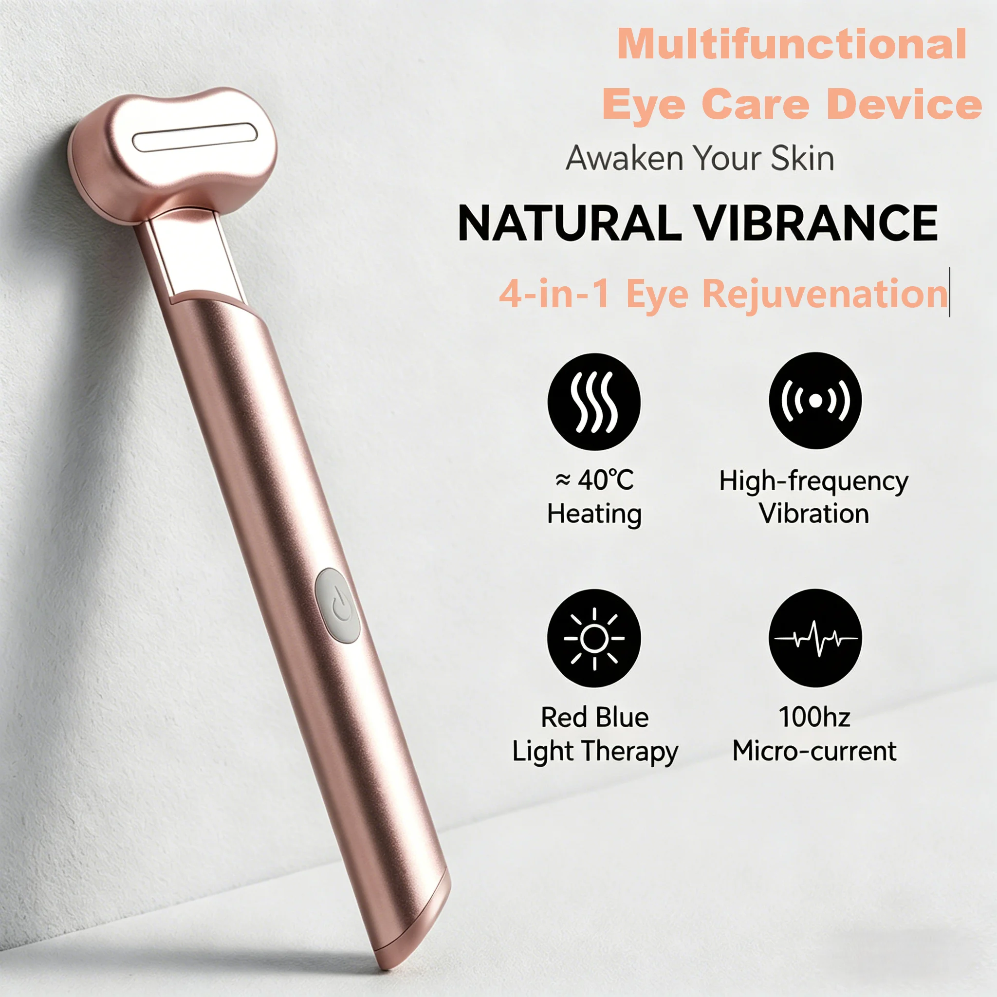 NUEVO Masajeador Ocular Eye Max EMS con Microcorriente, Terapia de Luz Roja, Cuidado de los Ojos, Lifting Facial, Antiarrugas, Herramienta Reafirmante de la Piel