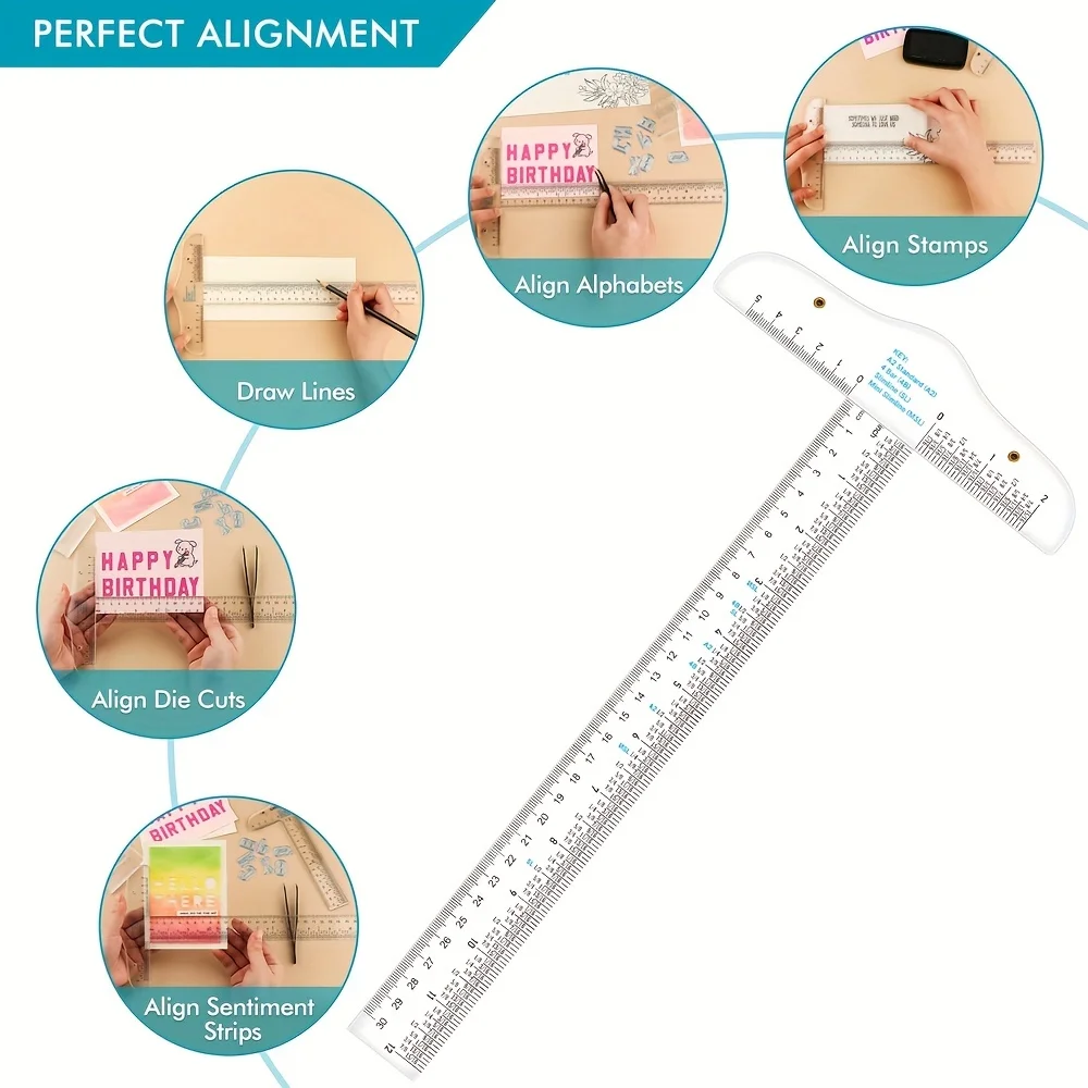 

A Must-Have T-Square Made of Transparent Acrylic, Perfect for Making Tasks on Cardstock,Clear and Precise