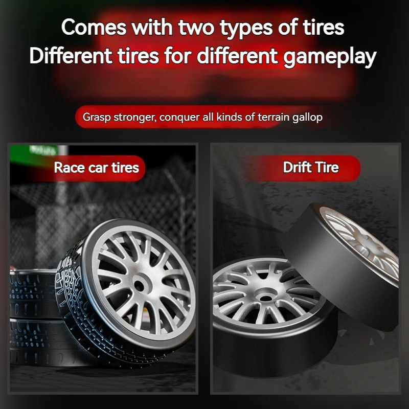 Kf27 profissional rc carro de controle remoto de quatro rodas de alta velocidade deriva cauda agitando carro de corrida dublê com modelo de iluminação brinquedo