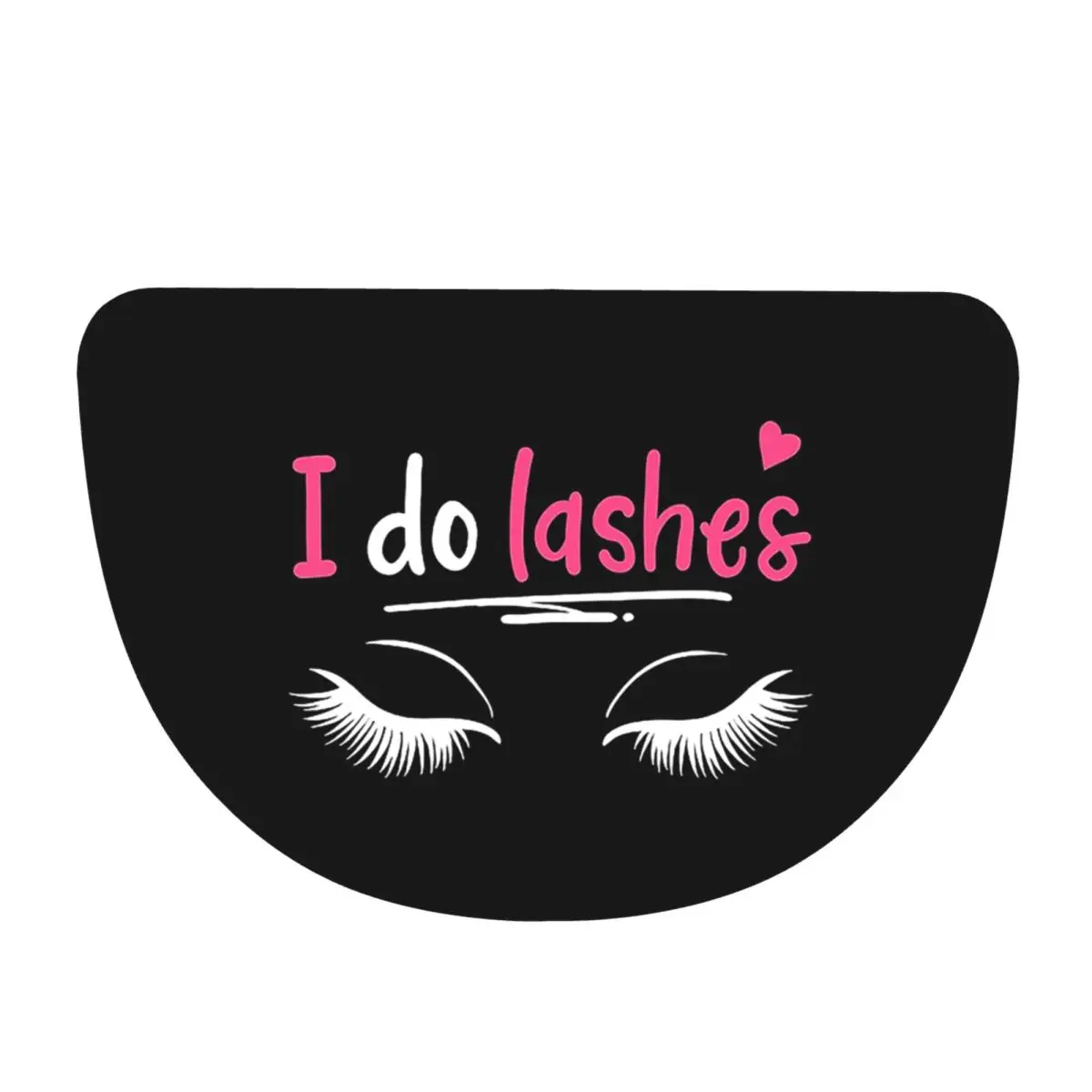 Lashes Eyelash Lash Artists Cosmetics Flannel Half Round Doormat Non Slip Bathroom Mat Absorbent Floor Carpet for Living Room