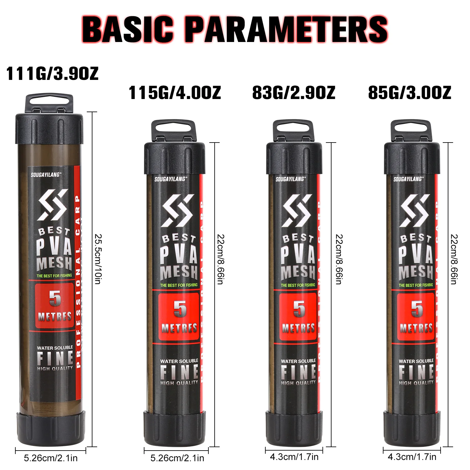 Sougayilang 5 Metre PVA Water Soluble Mesh Fast Dissolving High Efficiency Precision Bait Attractor Essential for Carp Fishing