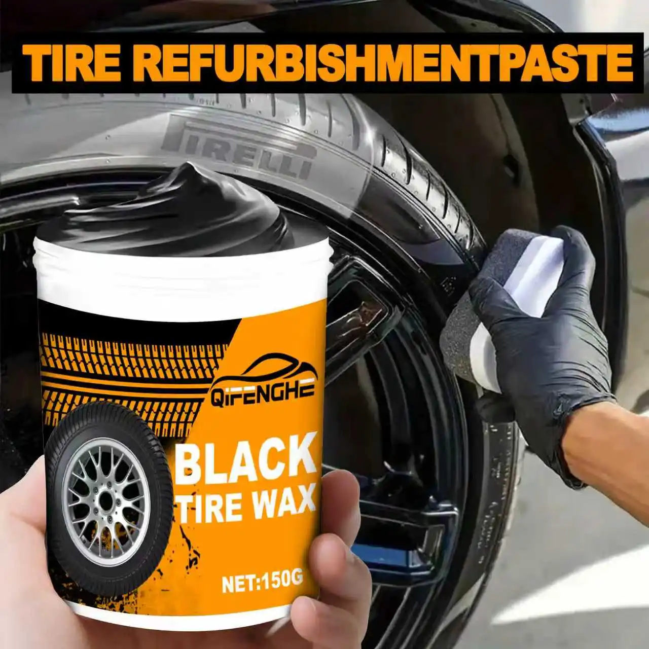 Spray et pansement de brillance pour pneus Vernis pour pneus noir brillant avec protection UV, revêtement de pneus longue durée pour voitures – Restaure et