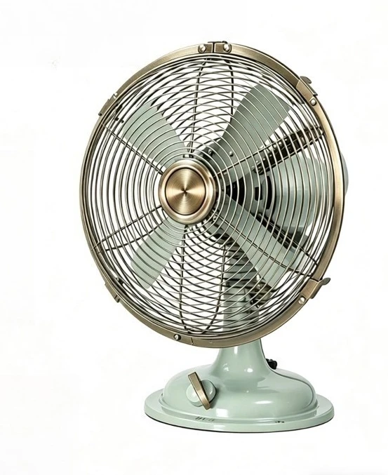Retro Metal 8 Inch Desk Fan Classic Nostalgic Tabletop Cooler Fan Ideal For Household Coffee Shop Table Decoration Use