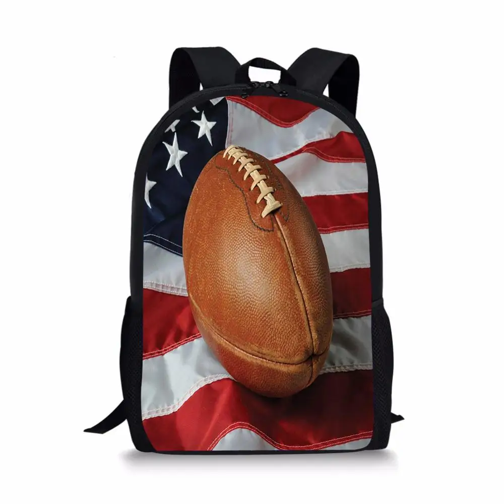 

Cute American Football Rugby Print 16 Inch School Bags for Boys Girls Kids Backpack Children Bookbag Student Book Bag Schoolbag