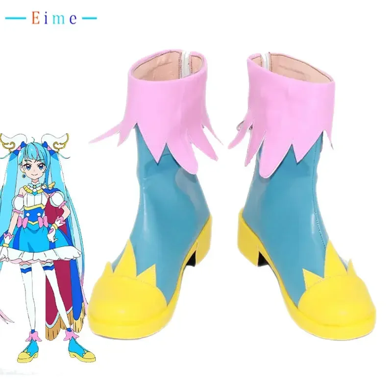 

KiraKira Sora Harewataru Cure Sky Cosplay Shoes PU Leather Shoes Cosplay Prop Halloween Carnival Boots Custom Made
