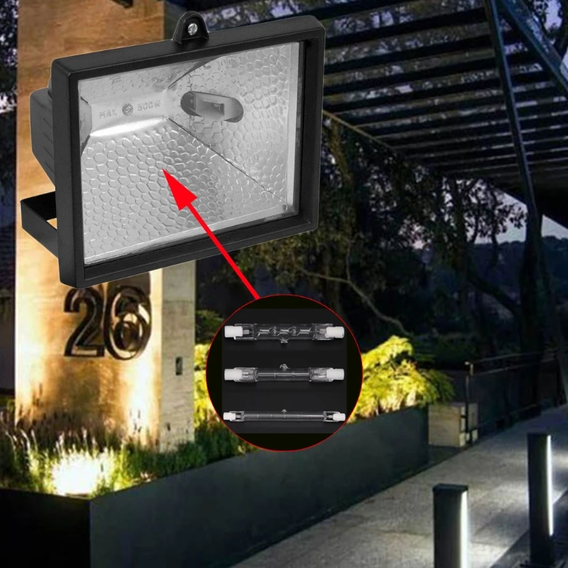 Lâmpada halógena R7s 150W holofotes extremidade dupla 220-240V branco quente