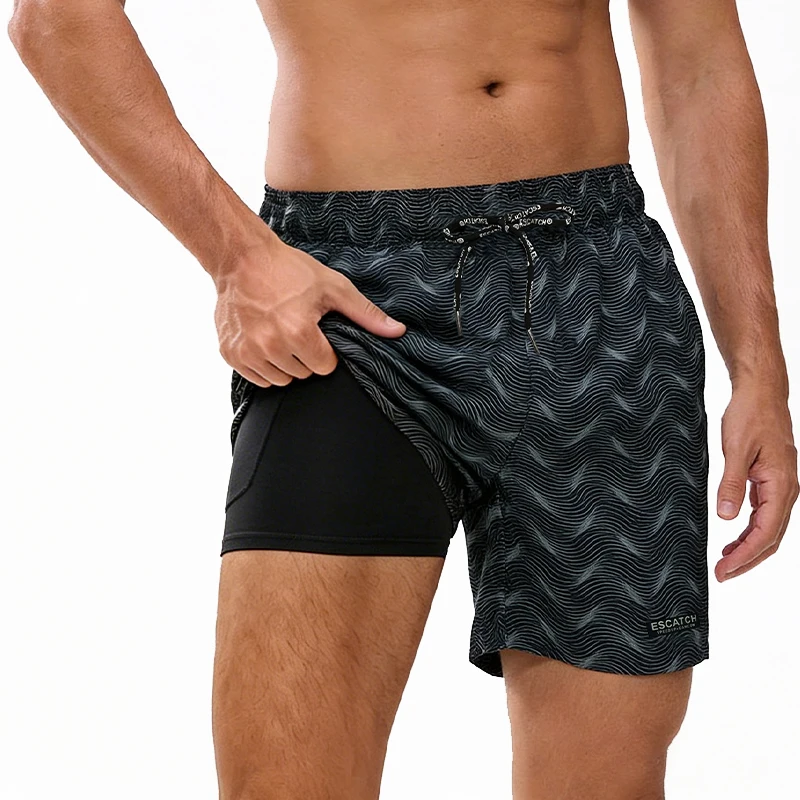 2026 Neuer Stil Herren-Badeshorts - Fitness, Surfen, Strandshorts - Verstellbare Taille Passende Herren-Badehose – Detail 6