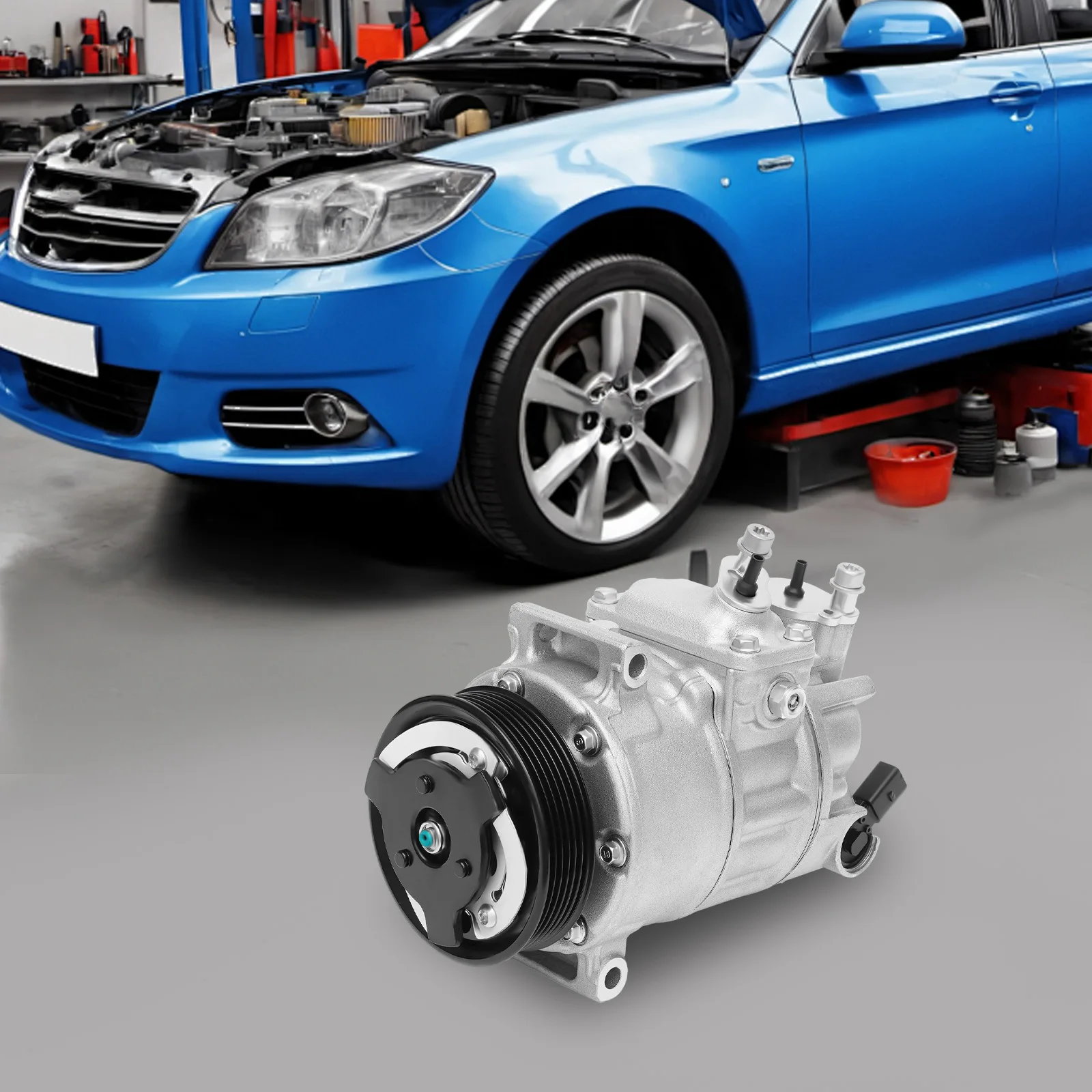 1K0820803 A/C Compressor, Auto Refrigerant Compressor, Air Conditioning Compressor, Replacement Component For Vehicle Automobile Air Cooling Air Conditioning Circulation System