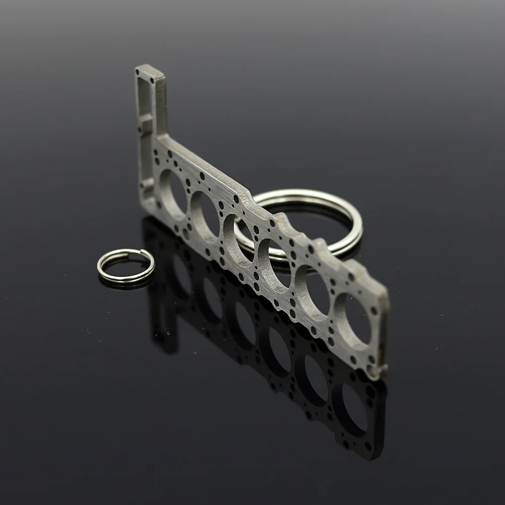 Miniature Cylinder Head Gasket Engine Stainless Steel Keychain Keyring Key Chain Keyfob Pendent S54 E46 20V 0M617 606 VR6 BARRA