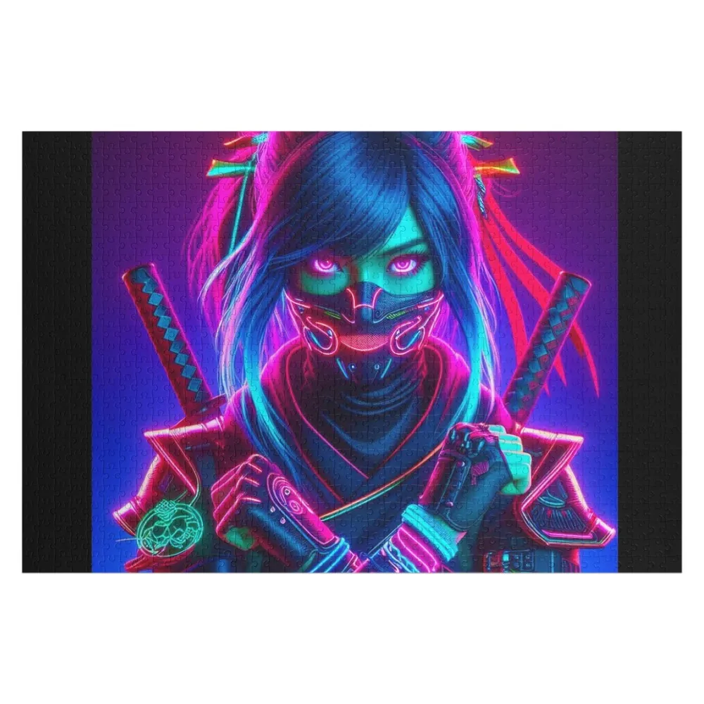 

A neon girl fighter Jigsaw Puzzle Customized Picture Wood Photo Personalized Custom Gifts Novel Toys For Children 2022 Puzzle
