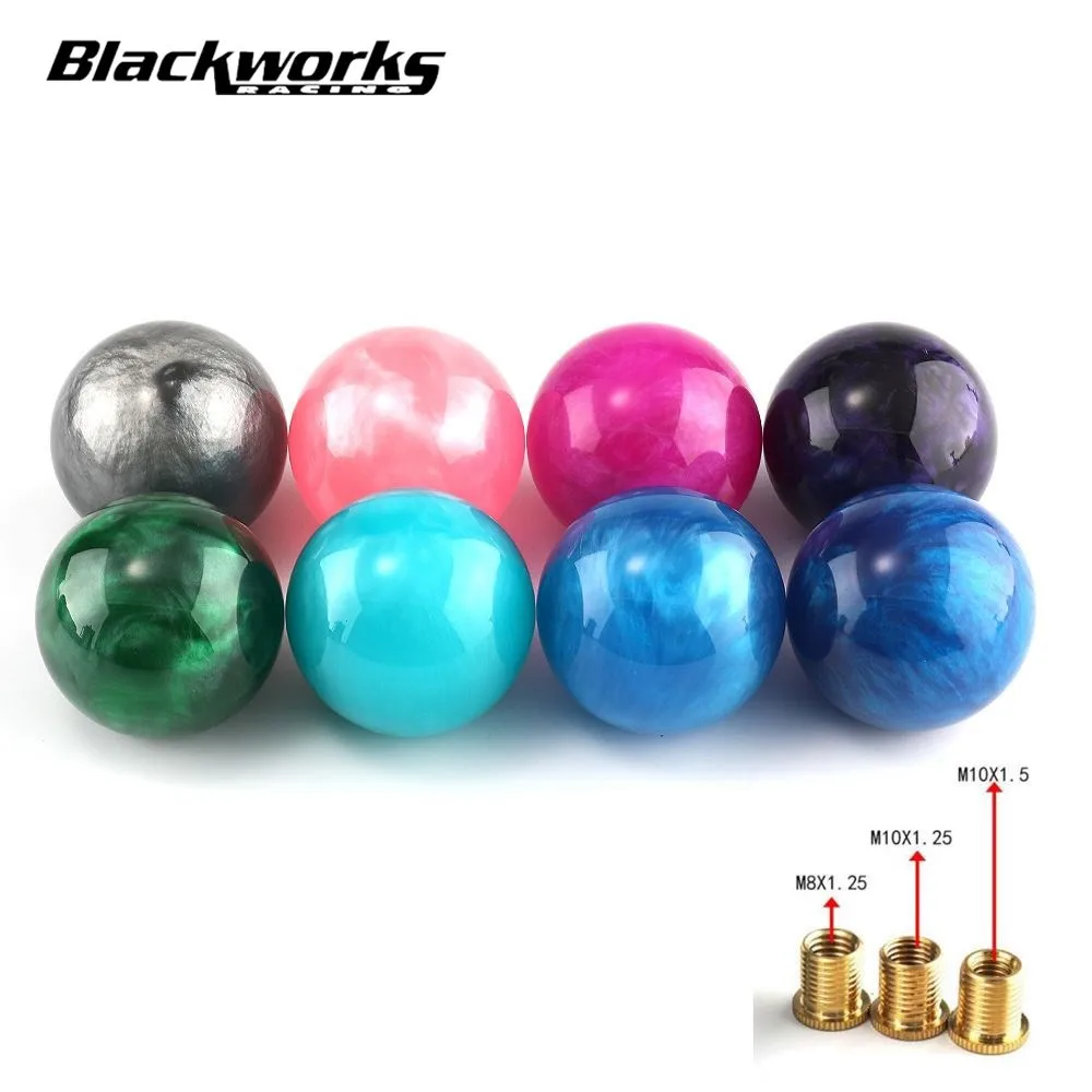 Universal Acrylic Cloud Marble Car Gear Shift Knob Manual Gear Stick Shift Shifter Lever Knob Round Ball With Adapters SK-1005