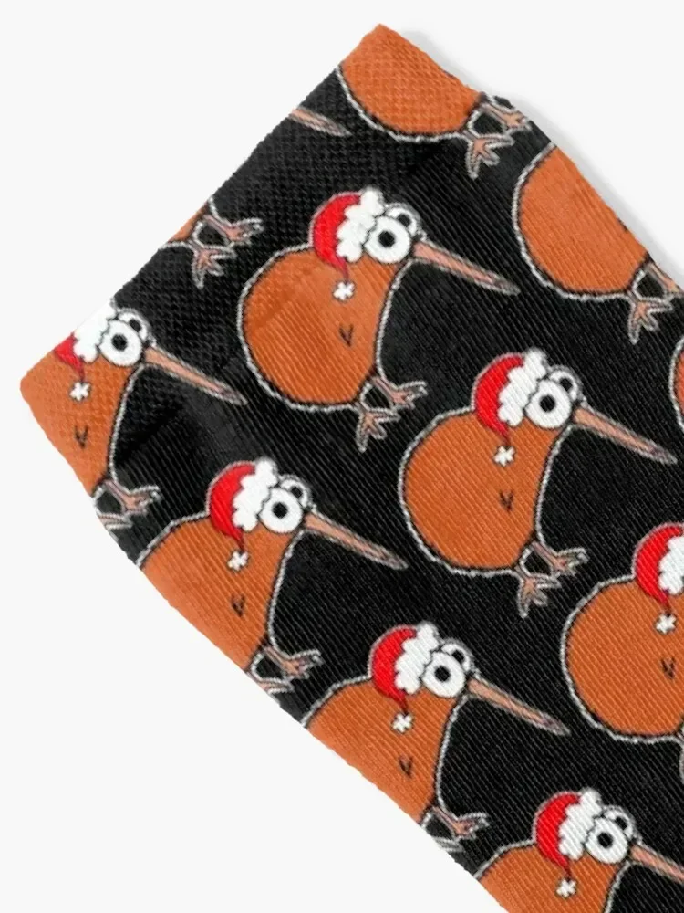 Christmas Kiwi - on black Socks bright garter Stockings christmas gifts Men's Socks Women's