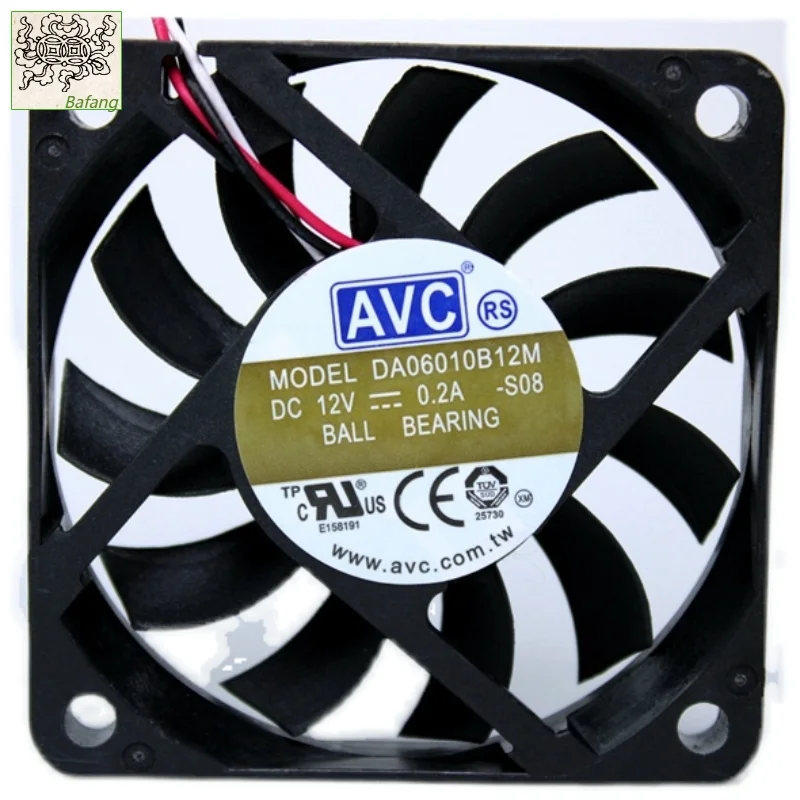 

Ltsf For AVC DA06010B12M S08 DC 12V 0.2A 60x60x10mm 3-Wire Server Cooling Fan