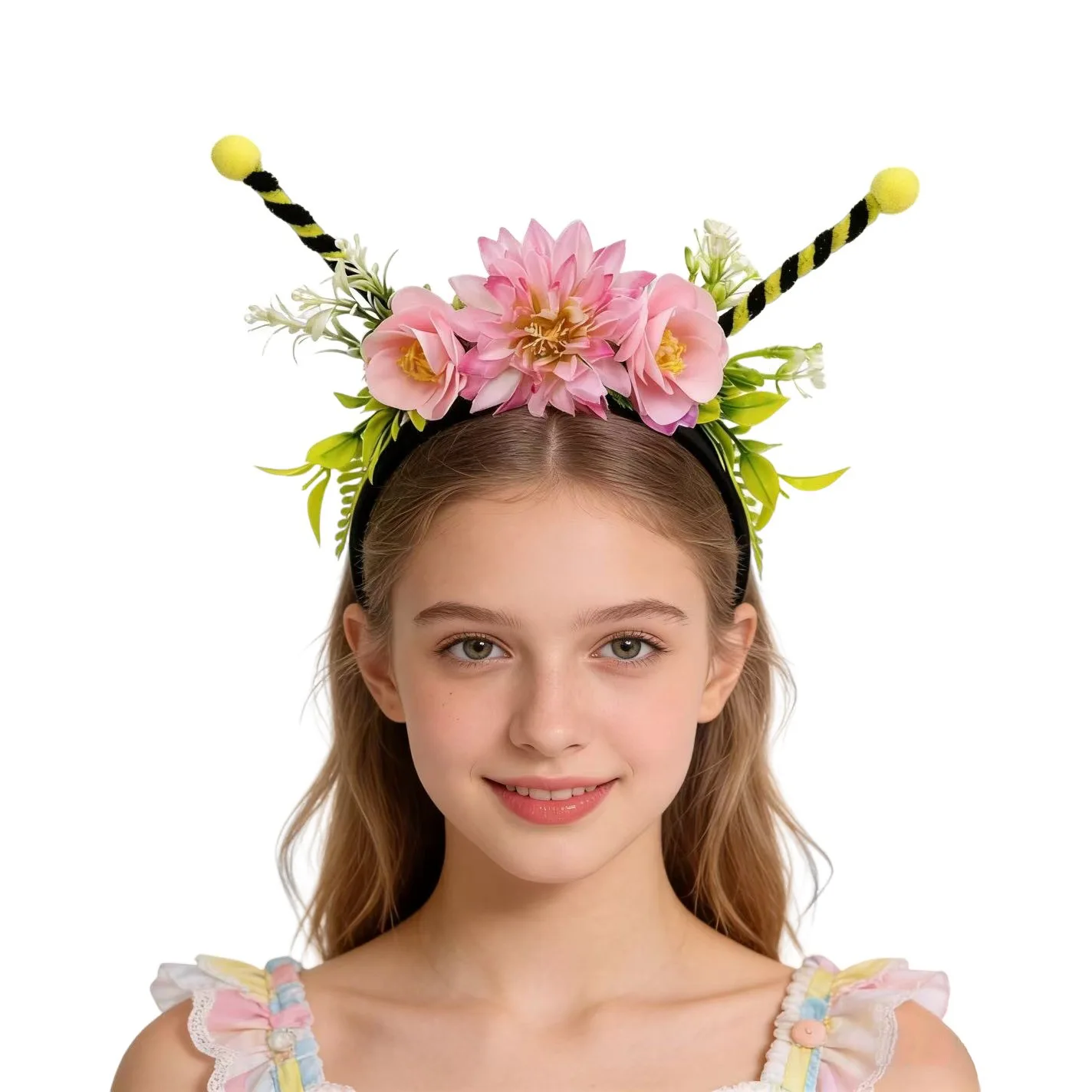

Детская повязка на голову «Маленькая пчелка» с цветами, милая декоративная повязка с маленькими щупальцами для сценических выступлений, праздничный реквизит