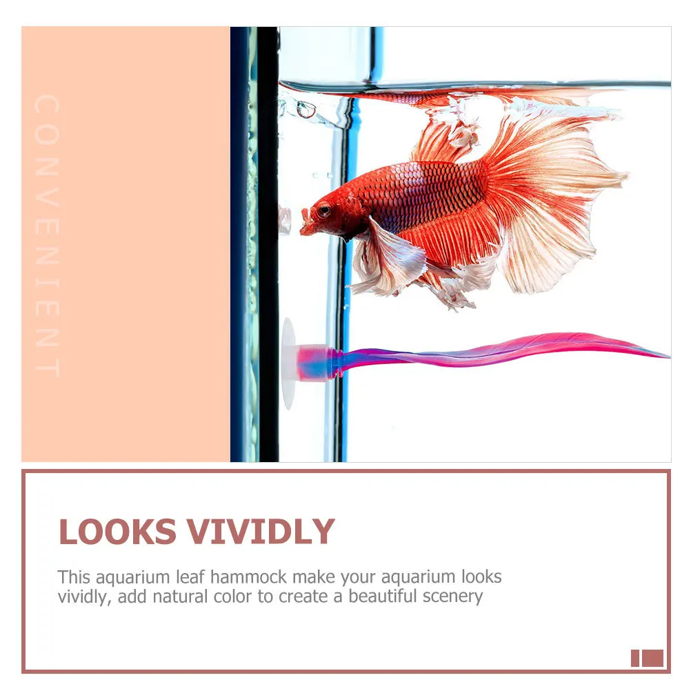 

2pcs Betta Hammock For Aquarium Suction Cup Tank Bed Decorative Betta Fish Resting Leaf Plastic Leaf Ornament Fish Breeding