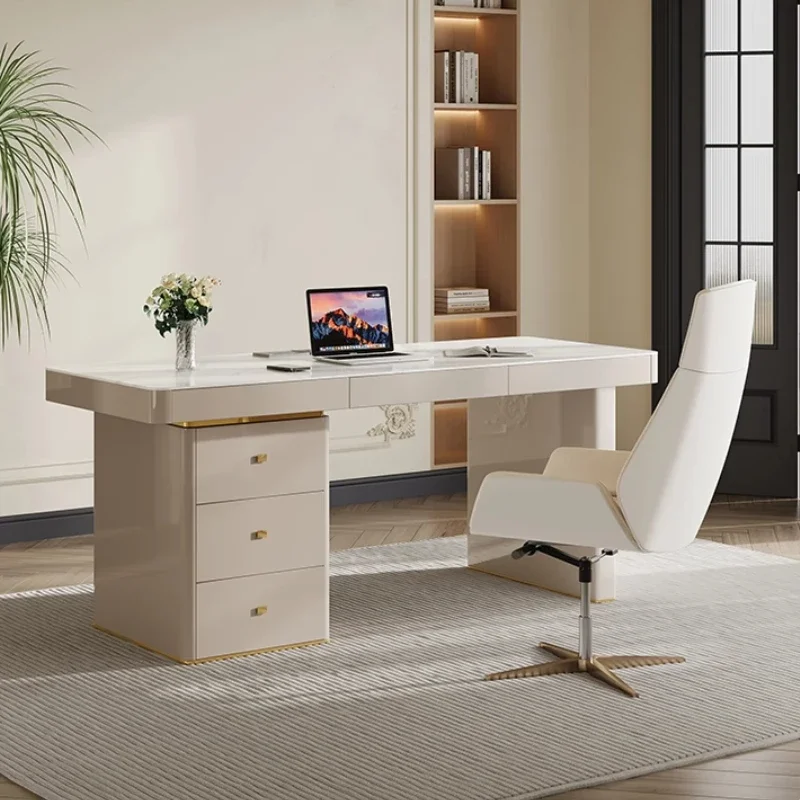 

Luxury Modern Executive Desk Storage Asthetic Writing Studying Table Laptop Drawers Mesas De Escritorio Office Furniture