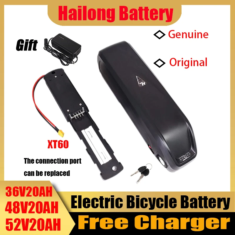 Original 48V 28ah Rechargeable 36V Electric Bike 52v Battery 60V Hailong 72V 20ah/25/30/35/40/50/60ah 3000W Lithium Battery Pack