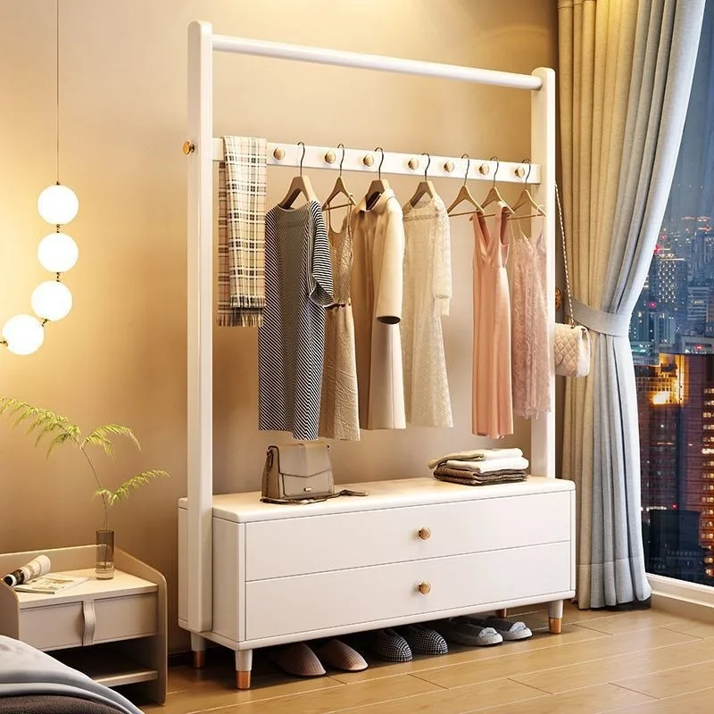 

Solid wood coat rack Floor-to-ceiling bedroom hanger Entry door Space saving rack Clothes storage rack