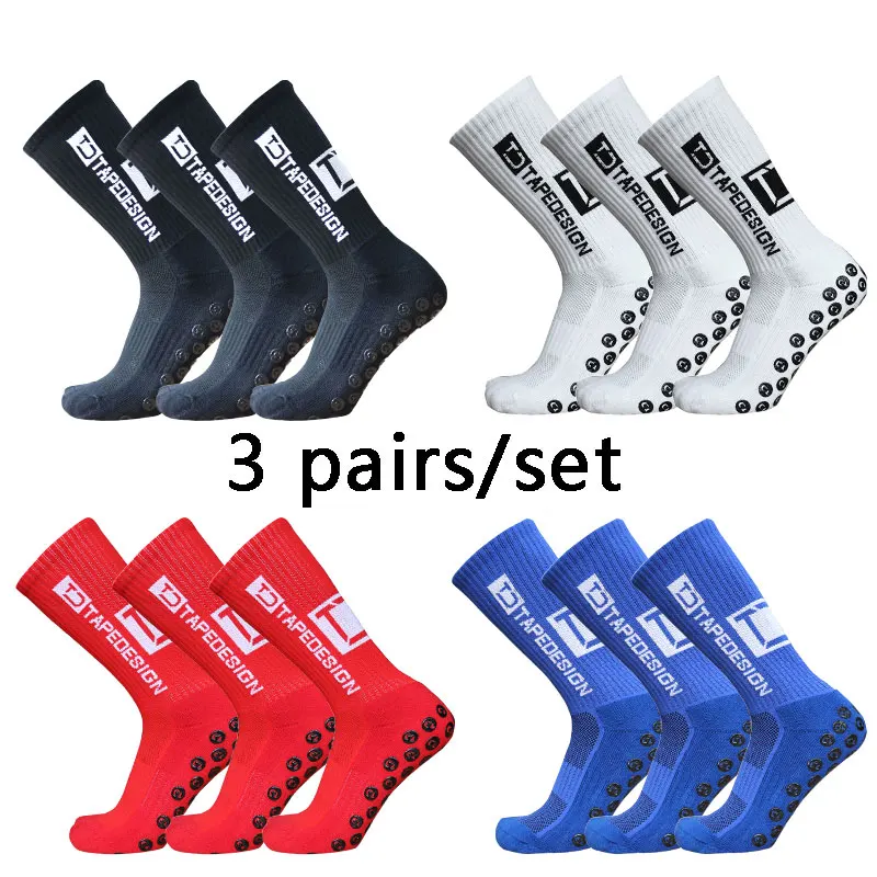 3 Pairs Anti-slip Soccer Socks Women Men Outdoor Sport Grip Football Yoga Socks For Woman