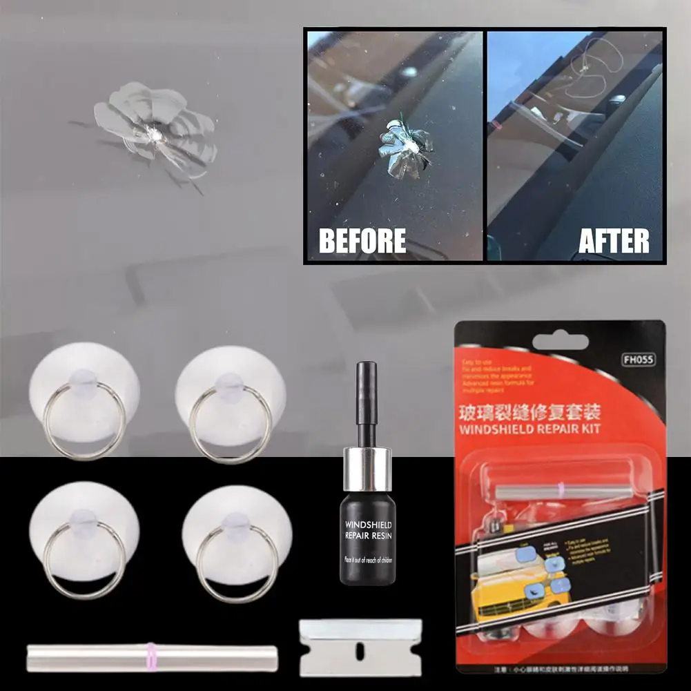 Windshield Repair Kit For Glass Automotive Glass DIY Windscreen Tool For Fixing Chips Cracks Star-Shaped Crack Nano Fluid Filler