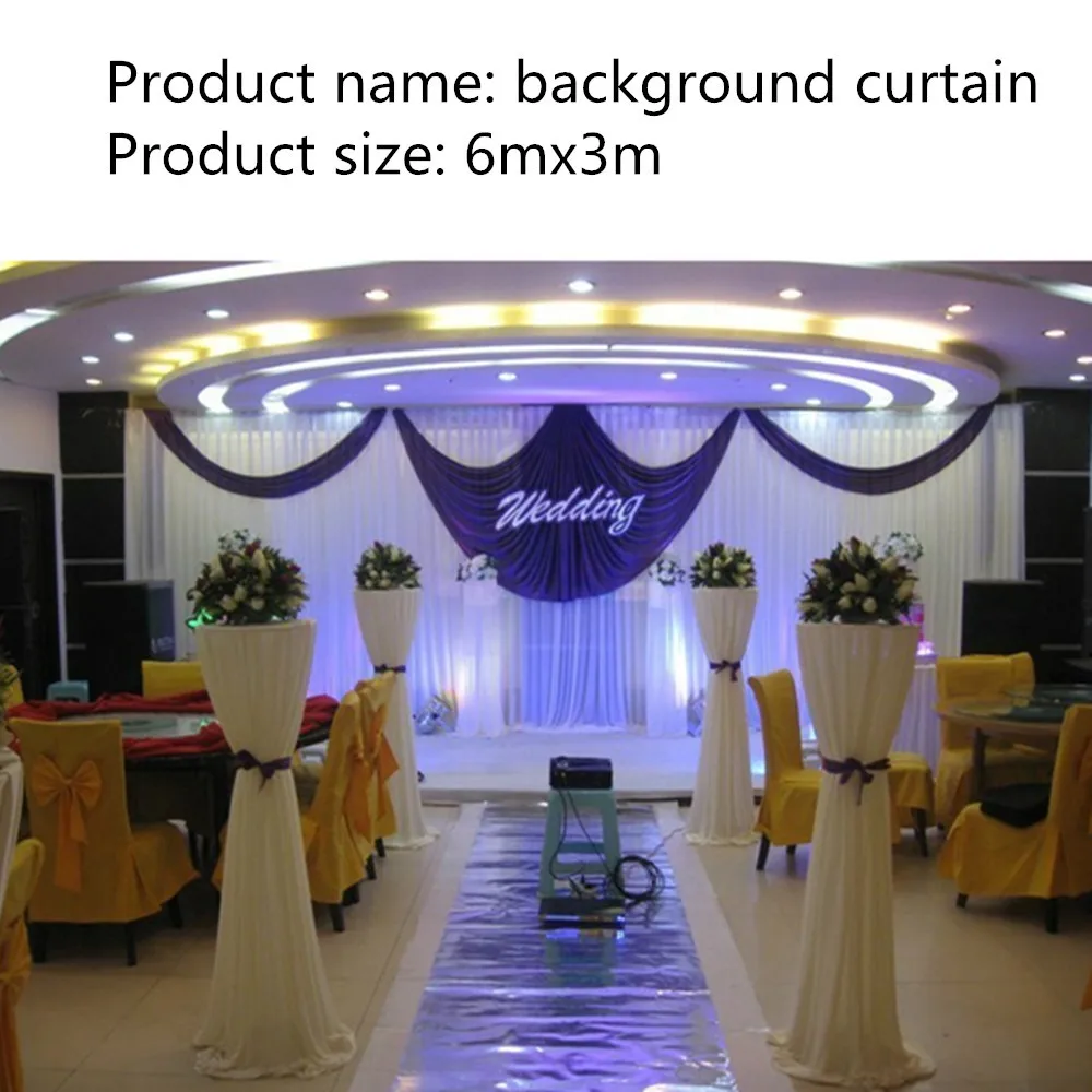 

3mx6m Stage Backdrop Curtain Ice Silk Grass Green White Curtain Sequin Swag Party Background Drops Wedding Decoration Customized