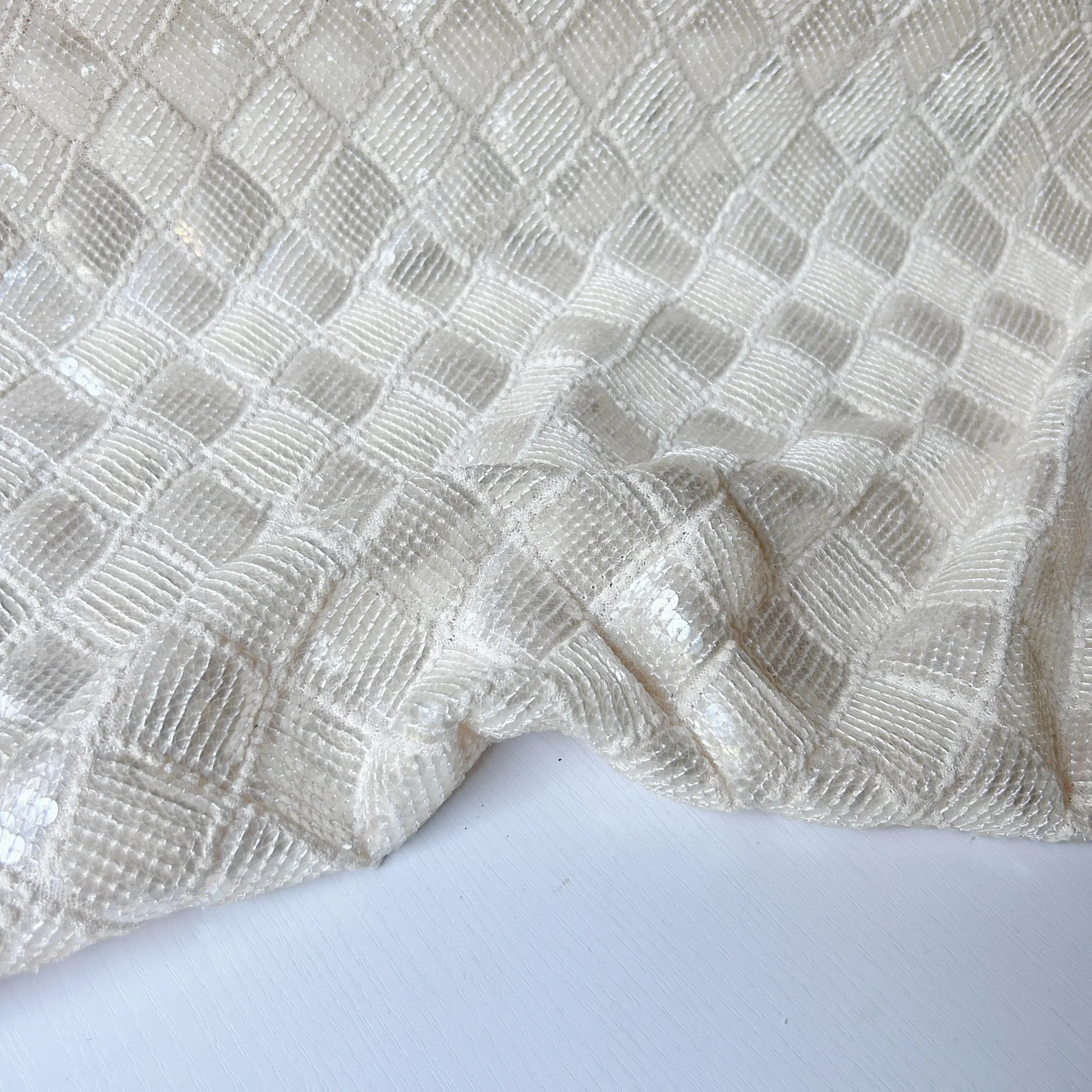 

High Specification Linen Sequin Embroidery Thickened Fabric Sewing Children's Clothing Cheongsam Hanfu Dress Fabric