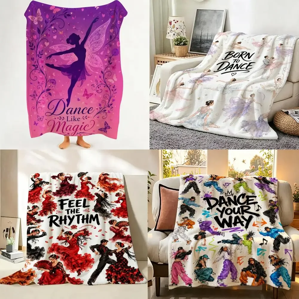 Energetic GIRL LOVE DANCE Throw Flannel Throw Blanket Suitable warm for Sofa、Living Room、Bedroom soft