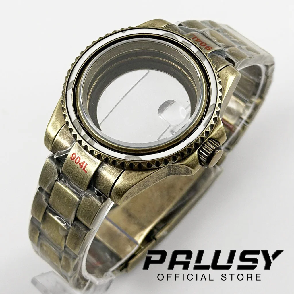 

40MM Waterproof NH34 NH35 NH36 NH38 Retro Bronze Sapphire Crystal Watch Case Bracelet 904L Stainless Steel ETA2824 PT5000 Case