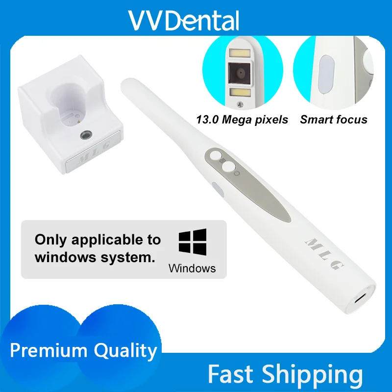 Dental Intraoral Camera Auto Focus 1080p 8 White LED Endoscope Wireless Signal to USB Tooth Intra Oral Camera for Compute