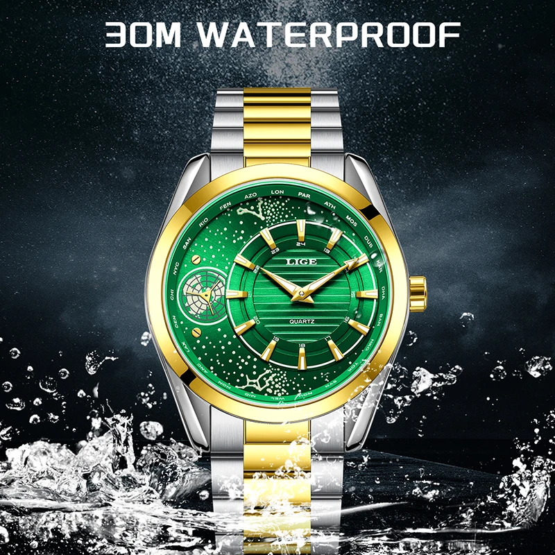 2026 LIGE العلامة التجارية الأعلى الساعات الفاخرة الرجال موضة عادية كوارتز ساعات المعصم 30 متر مقاوم للماء مضيئة الصلب ساعة رجالي Reloj Hombre #5
